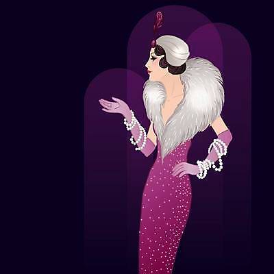 EPS 해외이미지 헤어스타일 디자인 드레스 여자 허리손 일러스트 한명 상반신 성인 파티 유행 손들기 보라색 빈티지 화려 클래식 복고 스타일 성인여자한명만 해외일러스트 1 옷 컬러 포즈 컨셉 모션 사람 이벤트 여자한명만 성인여자만 파일형식 벡터 이미지허브