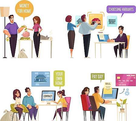 EPS 해외이미지 전신 한마리 부부 여자 남자 일러스트 가족 부동산 주택 앉기 여러명 성인 고양이 저축 돼지저금통 비즈니스맨 신용카드 돈자루 대출 성인만 주택대출 해외일러스트 1 커플 다수 돈 비즈니스 포유류 관계 모션 사람 건물 금융 반려동물 저금통 직장인 재산 파일형식 벡터 이미지허브