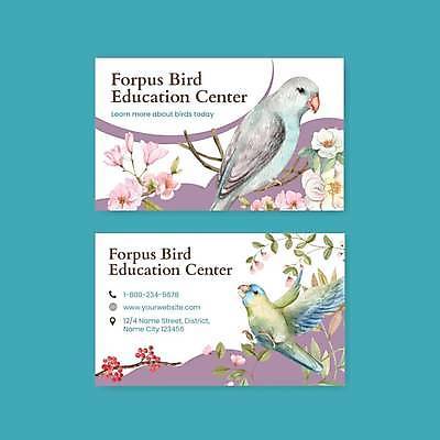 EPS 해외이미지 꽃 두마리 일러스트 명함 조류 사람없음 보라색 흰색 앵무새 해외일러스트 식물 동물 컬러 2 파일형식 벡터 이미지허브