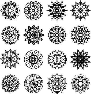 EPS 해외이미지 디자인 일러스트 추상 사람없음 세트 오리엔탈 심볼 만다라 해외일러스트 무늬 파일형식 벡터 이미지허브