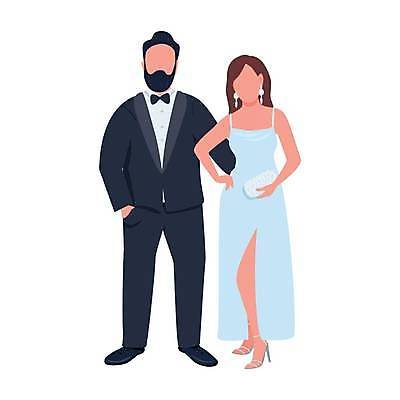 EPS 해외이미지 전신 부부 여자 남자 웨딩드레스 허리손 결혼 가방 일러스트 들기 턱시도 성인 두명 신랑신부 성인만 해외일러스트 커플 잡화 드레스 신부_웨딩 포즈 신랑 모션 사람 정장 이벤트 파일형식 벡터 이미지허브