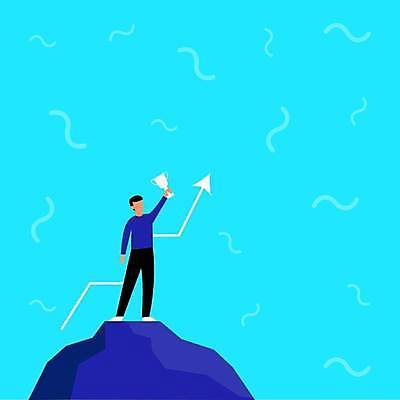 EPS 해외이미지 전신 남자 화살표 물결 하늘색 일러스트 한명 들기 성인 확성기 외침 트로피 알림 상승 성인남자한명만 카피스페이스 해외일러스트 1 컨셉 모션 사람 파란색 소리 공백 상_우승 남자한명만 성인남자만 파일형식 벡터 이미지허브