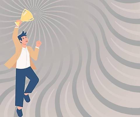 EPS 해외이미지 전신 남자 곡선 일러스트 한명 들기 성인 손들기 점프 확성기 외침 회색 트로피 알림 물결무늬 성인남자한명만 카피스페이스 해외일러스트 1 물결 선 컬러 무늬 모션 사람 소리 공백 상_우승 남자한명만 성인남자만 파일형식 벡터 이미지허브