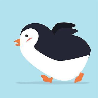 EPS 해외이미지 한마리 하늘색 일러스트 사람없음 귀여움 펭귄 펭귄캐릭터 해외일러스트 1 동물캐릭터 컨셉 조류 파란색 파일형식 벡터 이미지허브