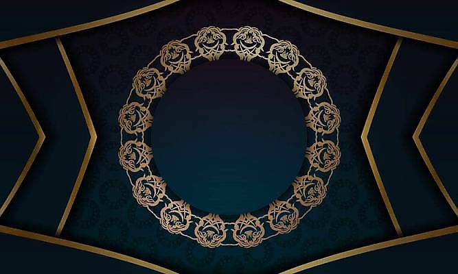 EPS 해외이미지 문양 디자인 백그라운드 일러스트 프레임 사람없음 금색 원형 화려 고급 남색 해외일러스트 도형 컬러 컨셉 파일형식 벡터 이미지허브