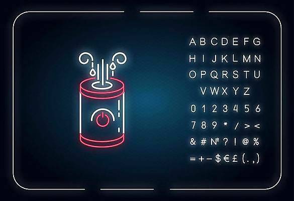 EPS 해외이미지 알파벳 선 백그라운드 일러스트 바람 타이포그라피 사람없음 화려 심볼 네온 형광등 공기청정기 전원버튼 해외일러스트 자연요소 문자 영어 컨셉 버튼 날씨 전등 가전제품 전원_전기 파일형식 벡터 이미지허브