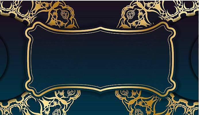 EPS 해외이미지 문양 디자인 백그라운드 일러스트 프레임 사람없음 금색 화려 고급 남색 카피스페이스 국경 해외일러스트 컬러 컨셉 공백 파일형식 벡터 이미지허브