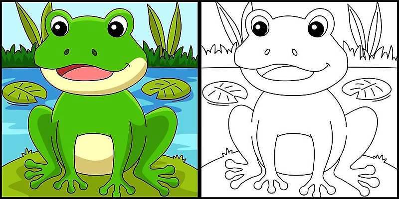 EPS 해외이미지 클립아트 동물 디자인 야생동물 어린이 선 일러스트 개구리 양서류 미술 그래픽 책 컬러풀 유치원 낙서 만화 그림 윤곽 손그림 페이지 두꺼비 걸음마 고립 색칠공부 이국적 해외일러스트 교육 컬러 모션 문화예술 사람 학습 색칠 파일형식 벡터 이미지허브
