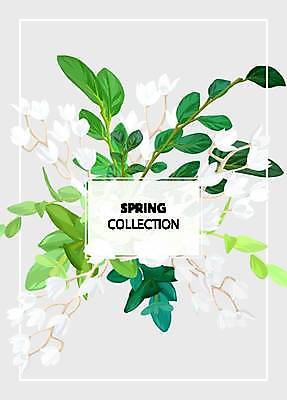 EPS 해외이미지 꽃 백그라운드 일러스트 사람없음 초록색 풀잎 해외일러스트 식물 컬러 잎 풀_식물 파일형식 벡터 이미지허브