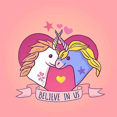 EPS 해외이미지 분홍색 일러스트 상상 뿔 사랑 사람없음 귀여움 하트 낙서 신비 그림 유니콘 환상 해외일러스트 모양 감정 컬러 컨셉 파일형식 벡터 이미지허브