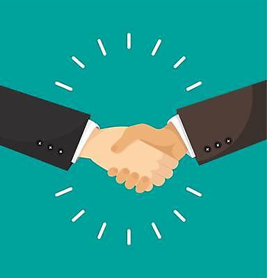 EPS 해외이미지 손 일러스트 비즈니스 성공 악수 신체부위 비즈니스라이프 비즈니스맨 계약 민트색 해외일러스트 라이프스타일 남자 컬러 컨셉 사람 손짓 직장인 파일형식 벡터 이미지허브