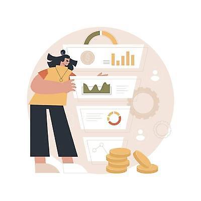 EPS 해외이미지 전신 여자 일러스트 비즈니스 그래프 사람모양 한명 들기 성인 동전 비즈니스우먼 톱니바퀴 경영 동전탑 마케팅 성인여자만 해외일러스트 모양 1 돈 모션 사람 쌓기 직장인 여자만 성인만 파일형식 벡터 이미지허브