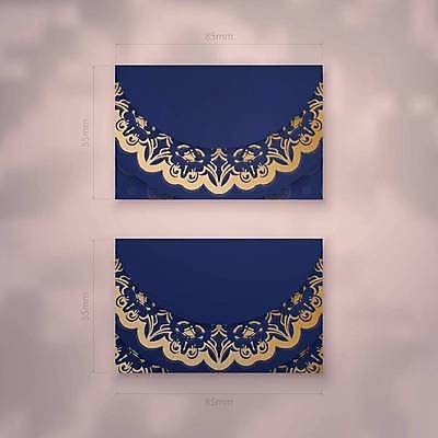 EPS 해외이미지 디자인 백그라운드 패턴 일러스트 명함 사람없음 파란색 세트 금색 고급 만다라 목업 해외일러스트 컬러 컨셉 무늬 파일형식 벡터 이미지허브