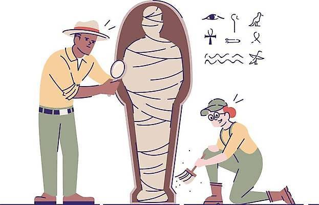 EPS 해외이미지 백인 캐릭터 디자인 문화 선 백그라운드 컨셉 일러스트 아이디어 이집트 이야기 미술 사람 그래픽 흰색 역사 플랫 만화 모험가 그림 박물관 심플 윤곽 탐사 보물 발견 고립 미라 얇은 엘리먼트 원정 파라오 해외일러스트 일러캐릭터 서양인 컬러 아프리카 문화예술 파일형식 벡터 외국인 나라 인종 이미지허브