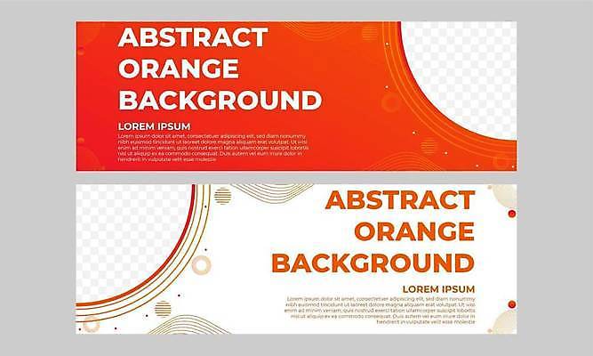 EPS 해외이미지 디자인 가로배너 백그라운드 일러스트 추상 사람없음 세트 주황색 흰색 웨이브 해외일러스트 배너 컬러 무늬 가로 파일형식 벡터 이미지허브