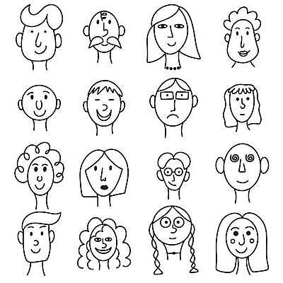 EPS 해외이미지 캐릭터 손 행복 감정 안경 얼굴 선 일러스트 잉크 미술 사람 소년 세트 머리 표현 아기 낙서 스케치 수집 윤곽 멍청이 캐리커처 타격 아바타 사용자 해외일러스트 일러캐릭터 잡화 남자 어린이 모션 문화예술 신체부위 그림 파일형식 벡터 이미지허브