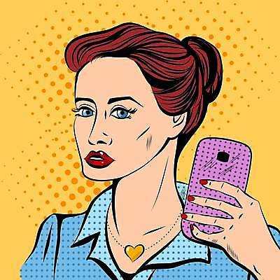 EPS 해외이미지 캐릭터 손 디자인 여자 행복 얼굴 백그라운드 일러스트 모바일 프레임 미술 사람 스마트폰 유행 카메라 검은색 거품 립스틱 수확 만화 전화기 입술 그림 복고 코믹 팝 스타일 해외일러스트 일러캐릭터 감정 컬러 농업 문화예술 신체부위 전자제품 핸드폰 스마트기기 화장품 파일형식 벡터 이미지허브