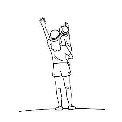 EPS 해외이미지 라이프스타일 여자 딸 어린이 라인일러스트 일러스트 가족 엄마 함께함 서기 성인 두명 손들기 라인아트 손그림 여자만 들어올리기 해외일러스트 선 컨셉 관계 모션 사람 생활 파일형식 벡터 이미지허브