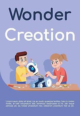EPS 해외이미지 여자 남자 포스터 어린이 일러스트 들기 소년 팜플렛 상반신 두명 파란색 작업실 부속품 제조 로봇 만들기 공학 어린이만 해외일러스트 교육 컬러 모션 사람 오브젝트 파일형식 벡터 이미지허브