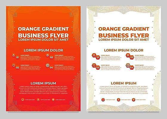 EPS 해외이미지 디자인 일러스트 추상 프레임 사람없음 세트 주황색 흰색 그라디언트 해외일러스트 컬러 무늬 파일형식 벡터 이미지허브