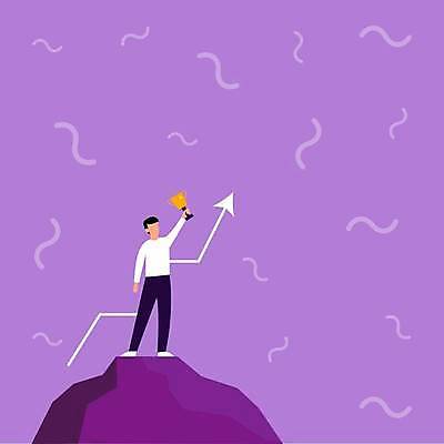 EPS 해외이미지 전신 남자 화살표 물결 일러스트 한명 들기 성인 보라색 확성기 외침 트로피 알림 상승 성인남자한명만 카피스페이스 해외일러스트 1 컬러 컨셉 모션 사람 소리 공백 상_우승 남자한명만 성인남자만 파일형식 벡터 이미지허브