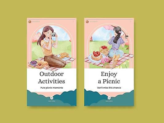 EPS 해외이미지 전신 여자 분홍색 일러스트 휴식 들기 앉기 성인 두명 소풍 사진촬영 돗자리 팬케이크 소셜네트워크 소풍바구니 성인여자만 해외일러스트 컬러 컨셉 모션 사람 야외활동 바구니 케이크 촬영 여자만 성인만 파일형식 벡터 이미지허브