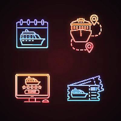 EPS 해외이미지 별 일러스트 사람없음 빛 모니터 달력 티켓 유람선 크루즈 바코드 네온 위치 코스 예약 별점 네온아트 해외일러스트 자연요소 배_교통 컴퓨터 점수 평가 파일형식 벡터 이미지허브