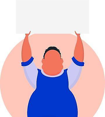 EPS 해외이미지 배너 남자 백그라운드 일러스트 프레임 한명 들기 성인 팻말 잡기 시위 항의 얼굴없음 성인남자한명만 해외일러스트 1 모션 사람 남자한명만 성인남자만 파일형식 벡터 이미지허브