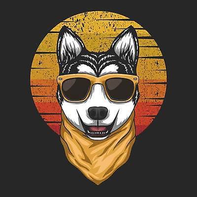 EPS 해외이미지 일러스트 사람없음 선글라스 스카프 시베리안허스키 심볼 해외일러스트 안경 목도리 개 파일형식 벡터 이미지허브