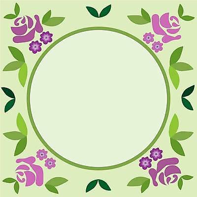 EPS 해외이미지 꽃 잎 일러스트 사람없음 연두색 원형프레임 꽃프레임 해외일러스트 식물 프레임 초록색 원형 파일형식 벡터 이미지허브