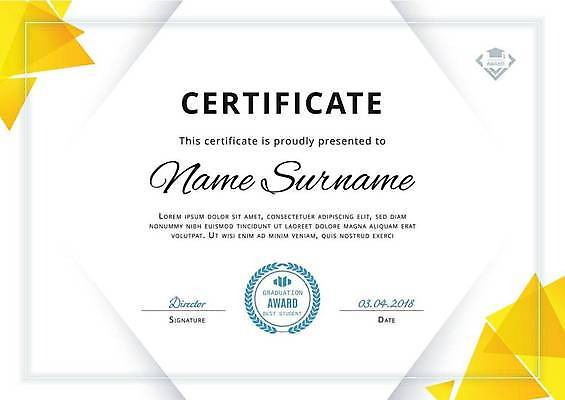 EPS 해외이미지 교육 일러스트 학사모 타이포그라피 사람없음 노란색 삼각형 상패 임명장 상장프레임 해외일러스트 도형 문자 모자_잡화 컬러 졸업 프레임 상_우승 파일형식 벡터 이미지허브