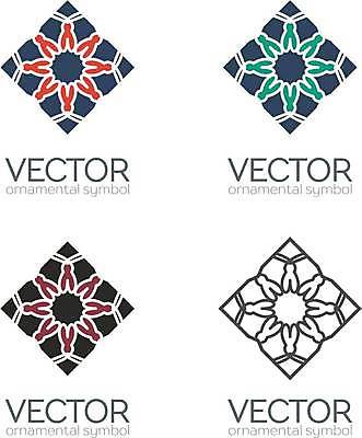 EPS 해외이미지 디자인 일러스트 추상 사람없음 세트 오리엔탈 심볼 마름모 만다라 해외일러스트 도형 무늬 파일형식 벡터 이미지허브