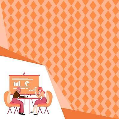 EPS 해외이미지 문양 여자 백그라운드 일러스트 회의 프레임 앉기 성인 두명 주황색 비즈니스우먼 성인여자만 해외일러스트 컬러 비즈니스 모션 사람 직장인 여자만 성인만 파일형식 벡터 이미지허브