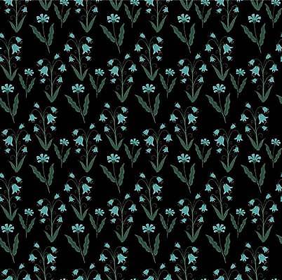 EPS 해외이미지 꽃 백그라운드 잎 패턴 일러스트 사람없음 검은색 청록색 보테니컬아트 해외일러스트 식물 컬러 무늬 파일형식 벡터 이미지허브