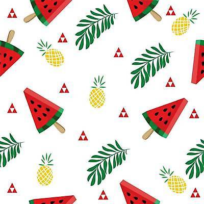 EPS 해외이미지 백그라운드 패턴 일러스트 수박 사람없음 패턴백그라운드 시원함 파인애플 콘아이스크림 수박조각 열대잎 해외일러스트 조각 잎 무늬 과일 아이스크림 열대과일 파일형식 벡터 이미지허브
