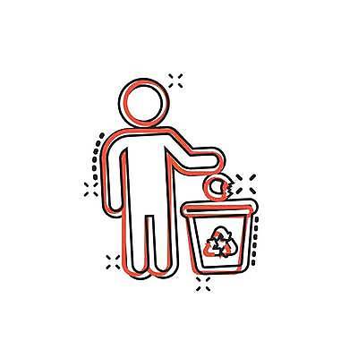 EPS 해외이미지 일러스트 사람모양 사람없음 재활용 쓰레기통 쓰레기 버리기 심볼 재활용표시 해외일러스트 모양 모션 표시 친환경 파일형식 벡터 이미지허브