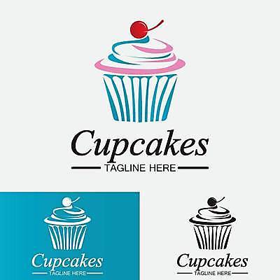 EPS 해외이미지 디자인 스티커 일러스트 사람없음 파란색 라벨 빵집 달콤 심볼 크림 해외일러스트 컬러 프레임 상점 맛 파일형식 벡터 이미지허브