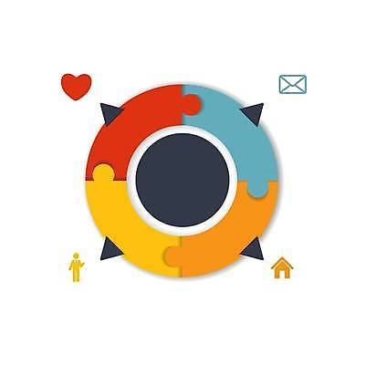 EPS 해외이미지 디자인 일러스트 비즈니스 편지봉투 사람모양 사람없음 그래픽 자료 인포그래픽 하트 퍼즐 레이아웃 엘리먼트 집모양 해외일러스트 모양 봉투 편지 파일형식 벡터 이미지허브