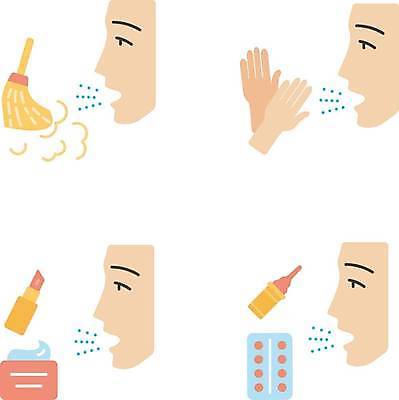 EPS 해외이미지 손 일러스트 사람없음 신체부위 세트 알약 화장품 빗자루 얼굴모양 먼지 알레르기 해외일러스트 모양 얼굴 사람 뷰티 약 질병 청소도구 파일형식 벡터 이미지허브