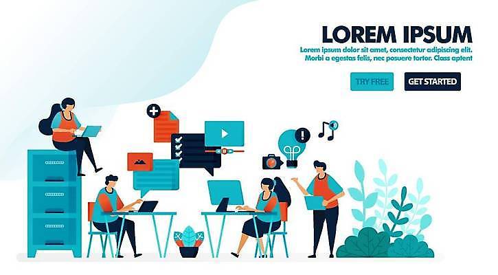 EPS 해외이미지 직업 캐릭터 디자인 컨셉 일러스트 회사 비즈니스 사업가 통신 탁자 성공 협력 설계 아이디어 직장 함께함 대화 사람 노트북 컴퓨터 사무실 업무 작업 비즈니스맨 그룹 플랫 계획 토론 종업원 책상 동료 바쁨 해결 지원 콜라보레이션 브레인스토밍 해외일러스트 일러캐릭터 남자 가구 관계 말하기 전자제품 직장인 파일형식 벡터 이미지허브