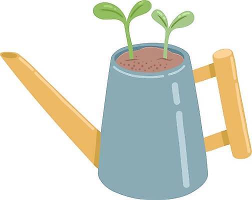 EPS 해외이미지 디자인 화분 일러스트 사람없음 새싹 물뿌리개 오브젝트 감성 해외일러스트 식물 컨셉 파일형식 벡터 이미지허브