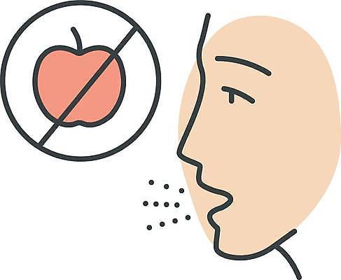 EPS 해외이미지 과일 일러스트 사람없음 금지 사과 얼굴모양 알레르기 해외일러스트 모양 얼굴 질병 파일형식 벡터 이미지허브