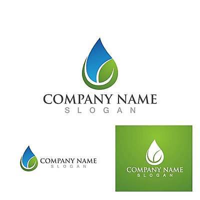 EPS 해외이미지 잎 일러스트 사람없음 초록색 파란색 물방울 심볼 에코 해외일러스트 식물 컬러 환경 파일형식 벡터 이미지허브