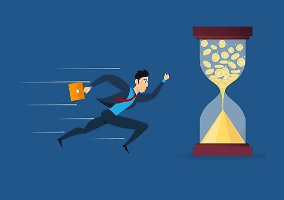 EPS 해외이미지 전신 남자 서류가방 일러스트 한명 성인 파란색 달리기 비즈니스맨 모래시계 속도 바쁨 금화 성인남자한명만 해외일러스트 1 모래 시계 컬러 가방 비즈니스 모션 사람 직장인 황금 남자한명만 성인남자만 파일형식 벡터 이미지허브