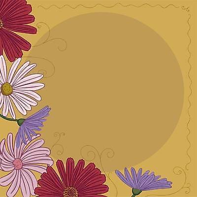 EPS 해외이미지 꽃 잎 곡선 일러스트 사람없음 갈색 데이지 꽃프레임 해외일러스트 식물 선 컬러 프레임 파일형식 벡터 이미지허브