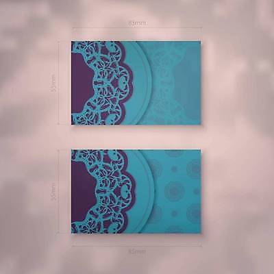 EPS 해외이미지 디자인 백그라운드 패턴 일러스트 명함 사람없음 세트 고급 청록색 만다라 목업 해외일러스트 카드프레임 컬러 컨셉 무늬 프레임 파일형식 벡터 이미지허브