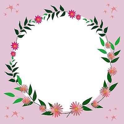 EPS 해외이미지 꽃 잎 일러스트 사람없음 보라색 원형프레임 꽃프레임 해외일러스트 식물 컬러 프레임 원형 파일형식 벡터 이미지허브