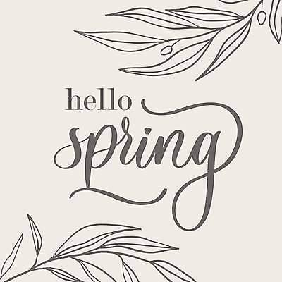 EPS 해외이미지 일러스트 캘리그라피 타이포그라피 사람없음 봄 인사 풀잎 해외일러스트 문자 계절 잎 예절 풀_식물 파일형식 벡터 이미지허브