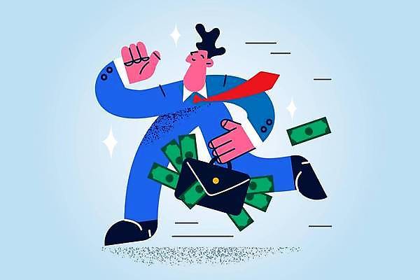 EPS 해외이미지 전신 남자 지폐 서류가방 일러스트 비즈니스 한명 성인 달리기 비즈니스맨 성인남자한명만 해외일러스트 1 돈 가방 모션 사람 직장인 남자한명만 성인남자만 파일형식 벡터 이미지허브