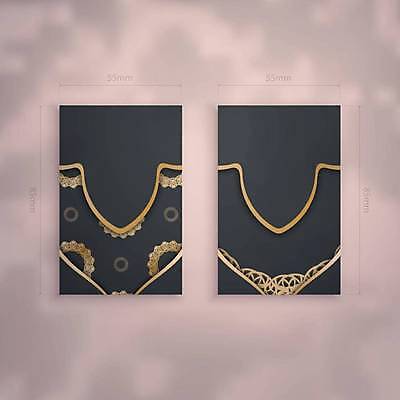 EPS 해외이미지 디자인 백그라운드 패턴 일러스트 명함 사람없음 세트 검은색 금색 고급 만다라 목업 해외일러스트 카드프레임 컬러 컨셉 무늬 프레임 파일형식 벡터 이미지허브